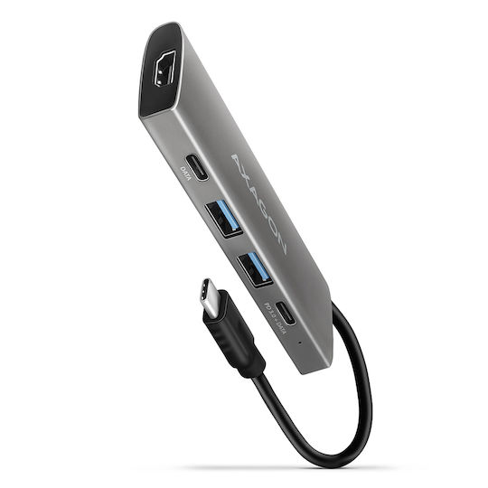 Axagon HMC-5G2 USB-C Docking Station mit HDMI 4K PD Silber