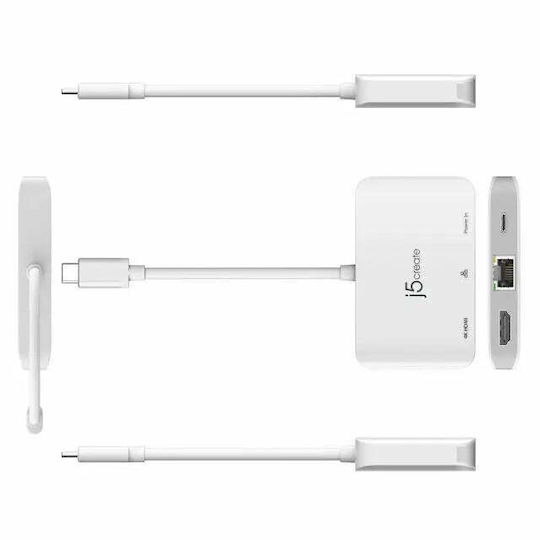 J5create USB-C Docking Station με HDMI 4K PD Ethernet (JCA351)