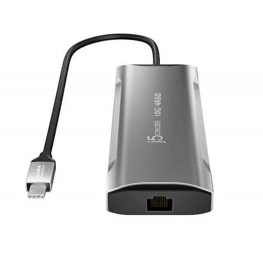 J5 Create USB-C Stație de andocare cu HDMI 4K PD Ethernet Gri (JCD393-N)