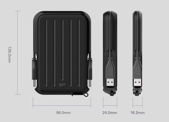 Silicon Power Armor A66 USB 3.2 External 2.5" HDD 4TB Black / Blue