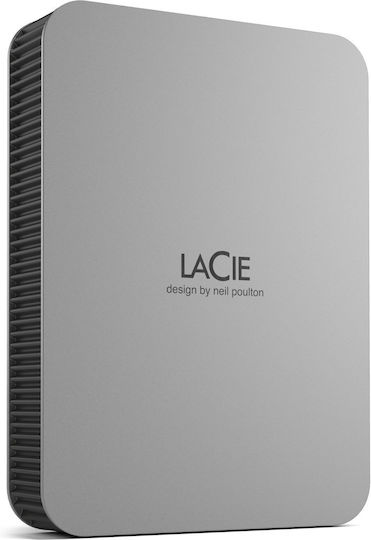Lacie Mobile Drive USB 3.2 / USB-C Εξωτερικός HDD 4TB 2.5" Moon Silver
