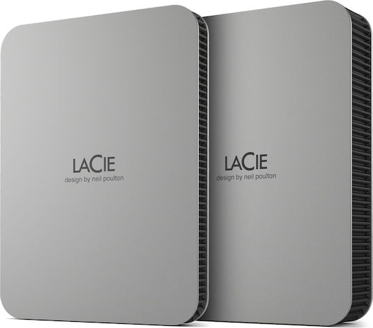 Lacie Mobile Drive USB 3.2 / USB-C Εξωτερικός HDD 4TB 2.5" Moon Silver