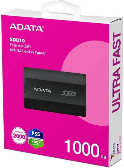 Adata SD810 USB 3.2 External 2.5" SSD 1TB Black