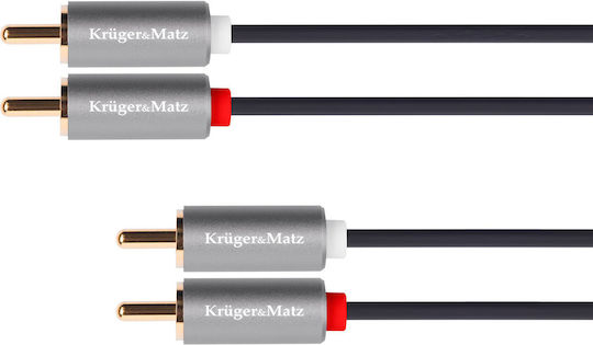 Kruger & Matz Kabel RCA-Stecker - RCA-Stecker 1.8m KM1209