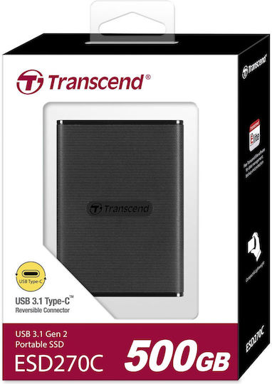 Transcend ESD270C USB 3.1 / USB-C Externe SSD 500GB 2.5" Schwarz