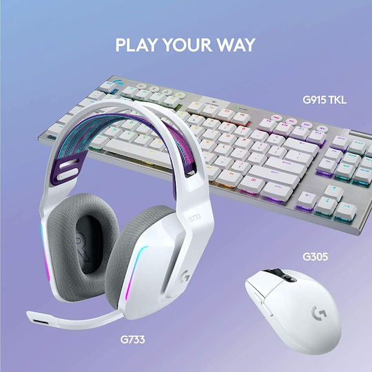 Logitech G733 Wireless Over Ear Gaming Headset with Connection USB White