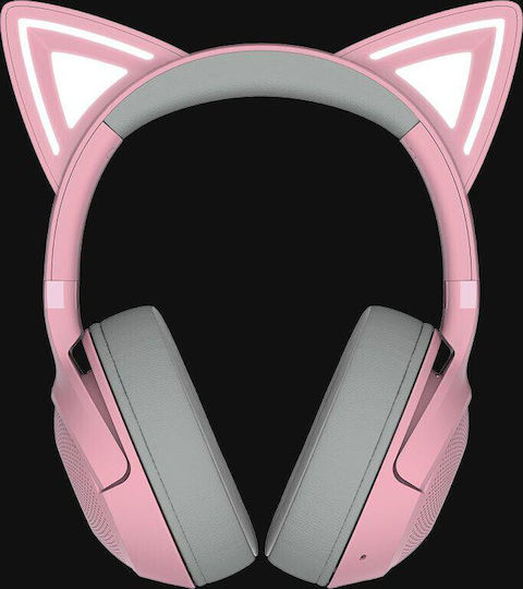 Razer Kraken Kitty V2 BT Ασύρματα / Ενσύρματα Over Ear Ακουστικά με 40 ώρες Λειτουργίας Ροζ