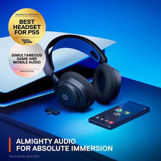 SteelSeries Arctis Nova 7P Fără fir Over Ear Gaming Headset cu conexiune Bluetooth / USB Negru