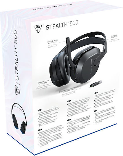 Turtle Beach Stealth 500 PS Wireless Over Ear Gaming Headset with Bluetooth Connectivity for PC PS4 PS5 XBOX