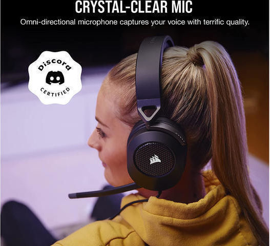 Corsair HS65 Surround Over Ear Gaming Headset with Connection 3.5mm Carbon