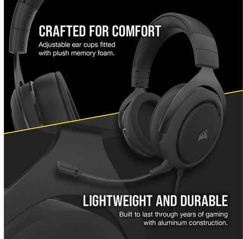 Corsair HS55 Stereo Over Ear Gaming Headset with Connection 3.5mm Carbon