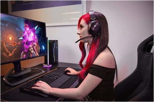 Corsair HS55 Surround Over Ear Gaming Headset με σύνδεση 3.5mm Carbon