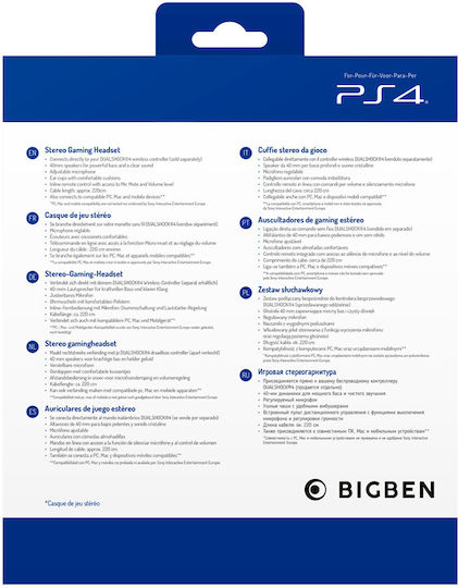Bigben Interactive Interactive V3.0 Over Ear Gaming Headset με σύνδεση 3.5mm Λευκό