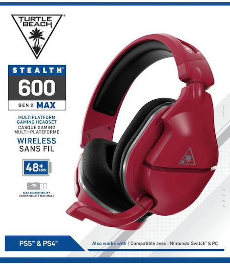 Turtle Beach Stealth 600P Max Über Ohr Gaming-Headset mit Verbindung USB Midnight Red für PC / PS5