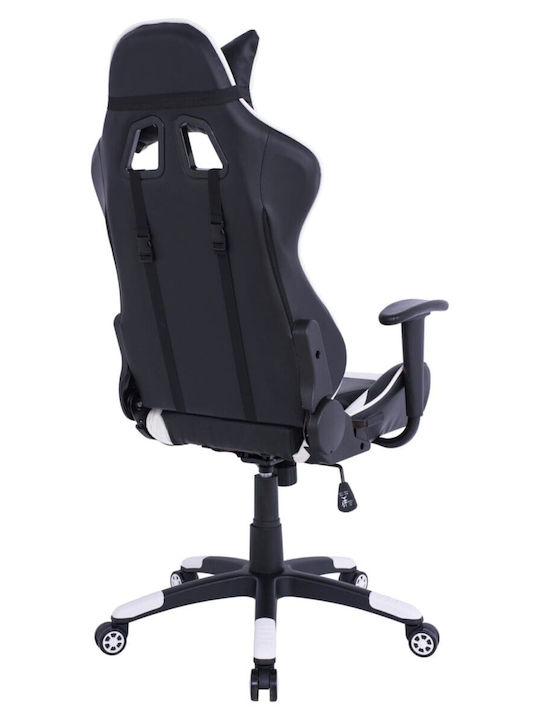 HomeMarkt HM1072.04 Scaun Gaming Din piele ecologică cu Brațe Reglabile Albă