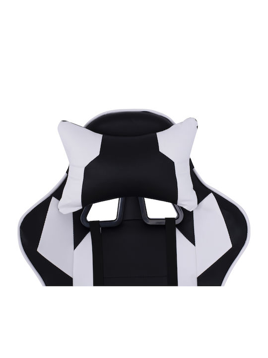 HomeMarkt HM1072.04 Scaun Gaming Din piele ecologică cu Brațe Reglabile Albă