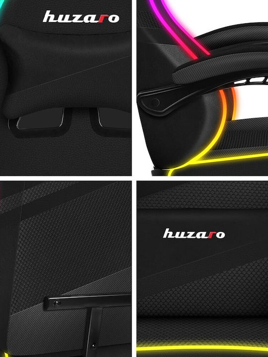 Huzaro Force 4.4 Artificial Leather Gaming Chair with RGB Lighting Black