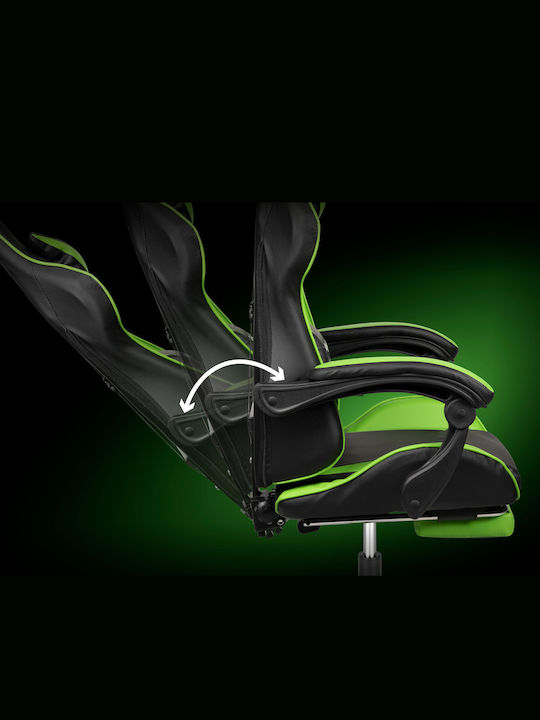 Kruger & Matz Warrior GX-150 Καρέκλα Gaming Δερματίνης με Υποπόδιο Μαύρο / Λευκό