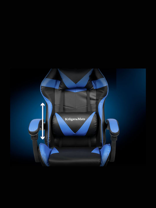 Kruger & Matz Warrior GX-150 Καρέκλα Gaming Δερματίνης με Υποπόδιο Μαύρο / Λευκό