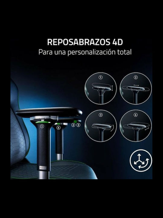 Razer Iskur V2 Artificial Leather Gaming Chair with Adjustable Arms Black / Green