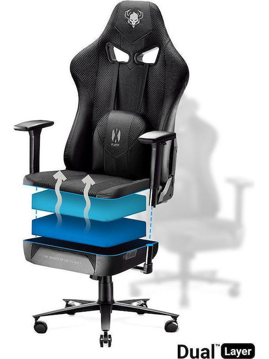 Diablo X-Player 2.0 Normal Size Καρέκλα Gaming Δερματίνης με Ρυθμιζόμενα Μπράτσα Μαύρη