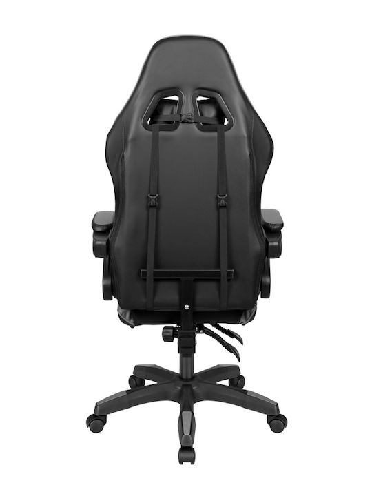 Kruger & Matz Warrior GX-150 Artificial Leather Gaming Chair with Footrest Gray