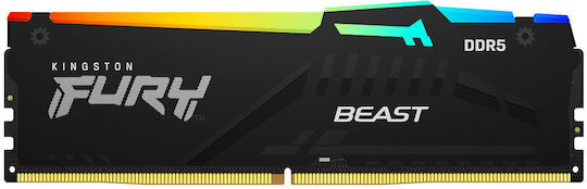 Kingston Fury Beast RGB 64GB DDR5 RAM with 2 Modules (2x32GB) and 6400 Speed for Desktop