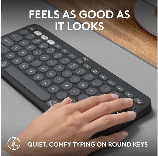 Logitech Pebble Keys 2 K380s Безжично Само клавиатура Международен английски Сив