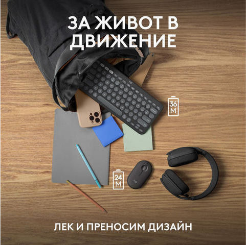 Logitech Pebble 2 Wireless Keyboard & Mouse Set English US