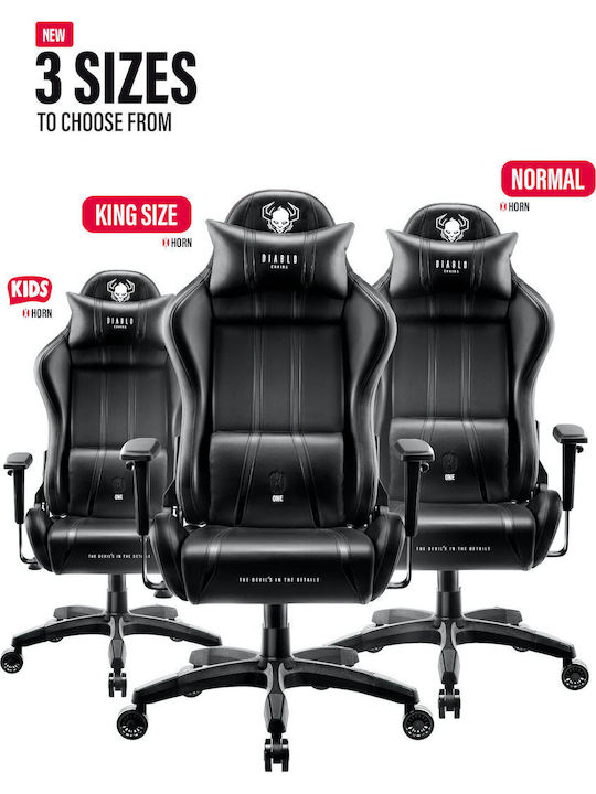 Diablo X-One 2.0 Normal Size Καρέκλα Gaming Δερματίνης με Ρυθμιζόμενα Μπράτσα Μαύρη