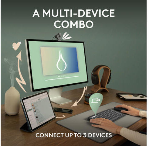 Logitech Pebble 2 for MAC Ασύρματο Bluetooth Σετ Πληκτρολόγιο & Ποντίκι Αγγλικό US Συμβατό με Mac