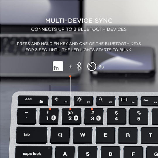 Satechi Slim X1 Wireless Bluetooth Keyboard Only English US Silver