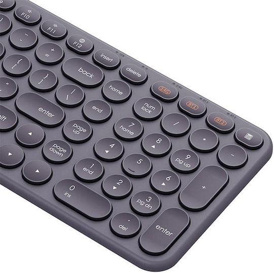 Baseus K01B Fără fir Bluetooth Doar tastatura Engleză US Gri