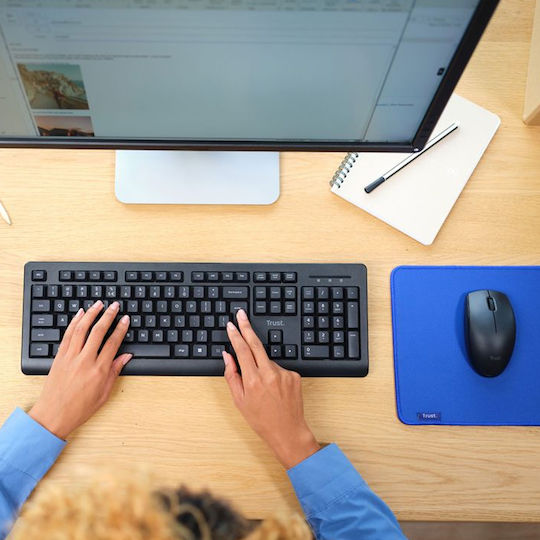 Trust Primo Fără fir Set tastatură și mouse Greacă