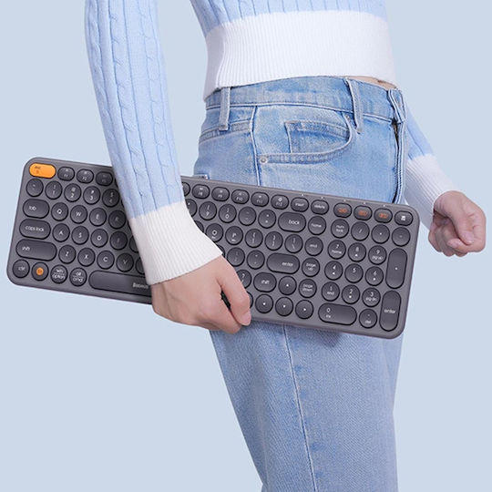 Baseus K01B Fără fir Bluetooth Doar tastatura Engleză US Gri