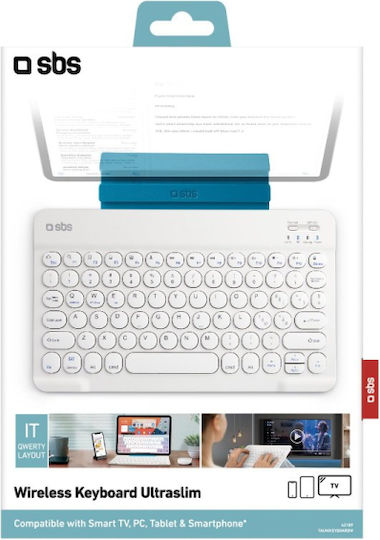 SBS UNIKEYBOARDW Kabellos Bluetooth Nur Tastatur Englisch US Weiß