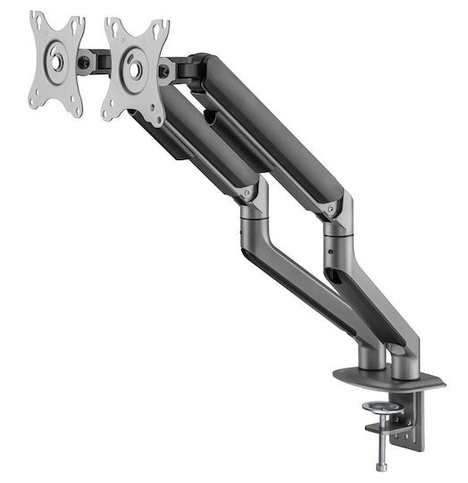 Gembird Stand Desk Mounted for 2 Monitors up to 32" with Arm Gray (MA-DA2-05)