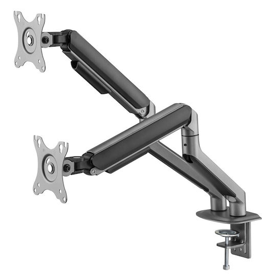 Gembird Stand Desk Mounted for 2 Monitors up to 32" with Arm Gray (MA-DA2-05)