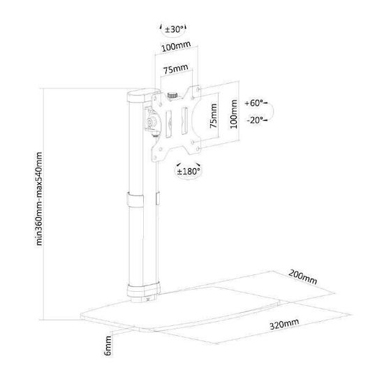 Newstar Επιτραπέζια Βάση Οθόνης έως 30" (FPMA-D890BLACK)