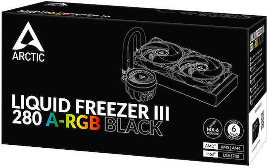 Arctic Liquid Freezer III 280 A-RGB Охлаждане AIO CPU с 2 Вентилатора 140mm