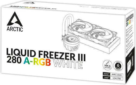 Arctic Liquid Freezer III 280 A-RGB AIO CPU Water Cooling with 2 140mm White Fans