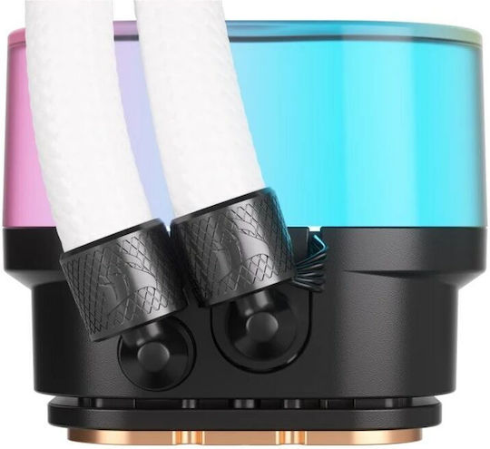 Corsair ICUE Link H100i Water Cooling AIO CPU With 2 120mm Fans And White RGB Lighting