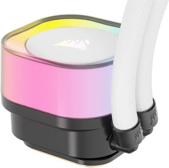 Corsair ICUE Link H100i Water Cooling AIO CPU With 2 120mm Fans And White RGB Lighting
