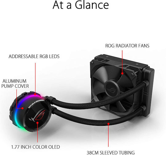 Asus ROG Ryuo 120 Wasserkühlsysteme AIO CPU mit 1 Lüfter 120mm und RGB Beleuchtung