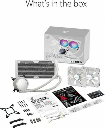 Asus ROG Ryuo III 240 ARGB Охлаждане AIO CPU с 2 Вентилатора 120mm Бял