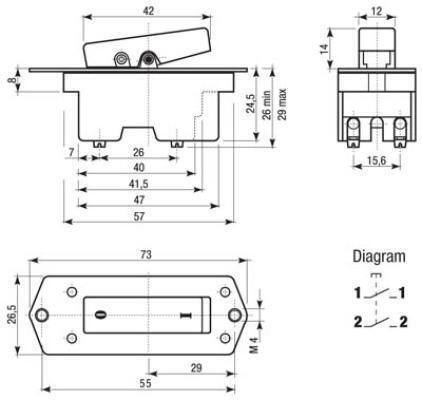 Διακόπτης Rocker LLA422N1 1τμχ