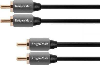 Kruger & Matz Кабел 2x RCA мъжки - 2x RCA мъжки 1м KM0304