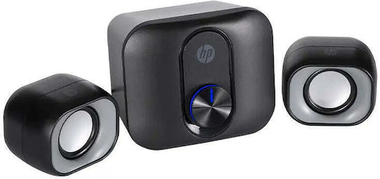 HP DHS-2111S Компютърни тонколони 2.1 с мощност 6W в Черен цвят