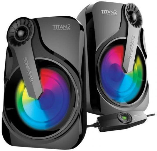 Sonic Gear Titan 2 Ηχεία Υπολογιστή 2.0 με Ισχύ 6W σε Μαύρο Χρώμα