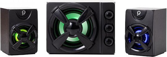Spacer SPB Thunder Ηχεία Υπολογιστή 2.1 με RGB Φωτισμό και Ισχύ 11W Μαύρα
